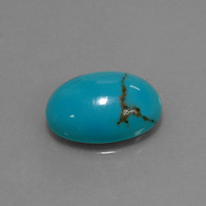 Turquesa azul natural de 3,62 ct, corte óvalo, opaco