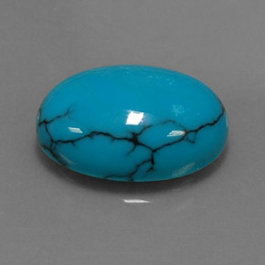 Turquesa azul natural de 4,06 ct, corte óvalo, opaco