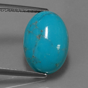 Turquesa azul natural de 4,28 ct, corte óvalo, opaco