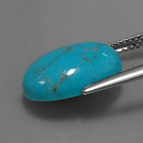 Turquesa azul natural de 4,28 ct, corte óvalo, opaco