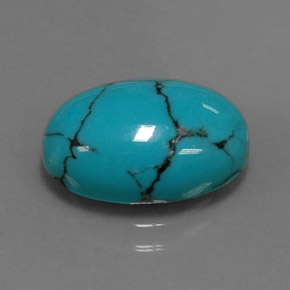 Turquesa azul natural de 4,19 ct, corte óvalo, opaco