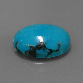 Turquesa azul natural de 3,78 ct, corte óvalo, opaco