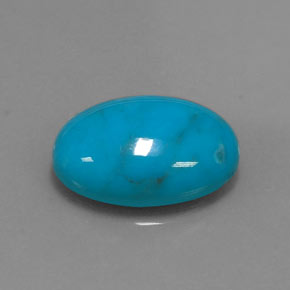 Turquesa azul natural de 4,53 ct, corte óvalo, opaco