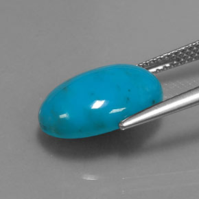 Turquesa azul natural de 4,53 ct, corte óvalo, opaco