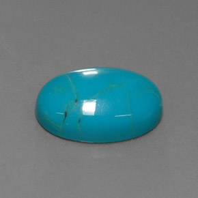Turquesa azul natural de 3,79 ct, corte óvalo, opaco