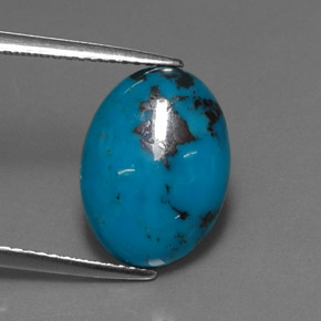 Turquesa azul natural de 4,48 ct, corte óvalo, opaco