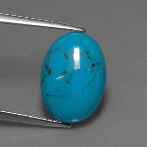 Turquesa azul natural de 4,01 ct, corte óvalo, opaco