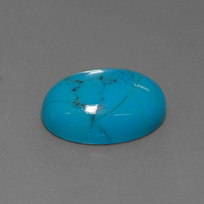 Turquesa azul natural de 4,01 ct, corte óvalo, opaco