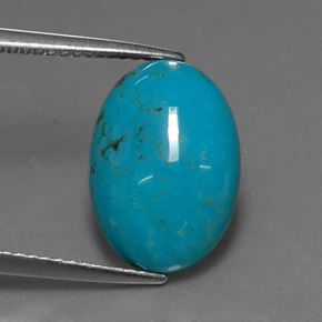 Turquesa azul natural de 4,25 ct, corte óvalo, opaco