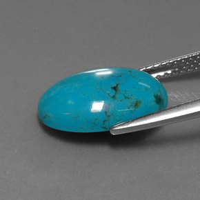 Turquesa azul natural de 4,25 ct, corte óvalo, opaco