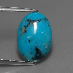 Turquesa azul natural de 4,33 ct, corte óvalo, opaco