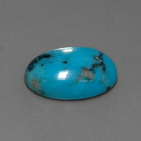 Turquesa azul natural de 4,33 ct, corte óvalo, opaco