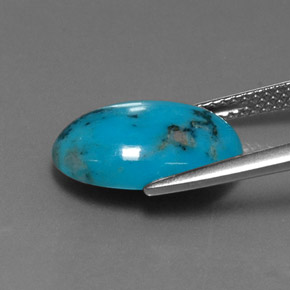 Turquesa azul natural de 4,33 ct, corte óvalo, opaco
