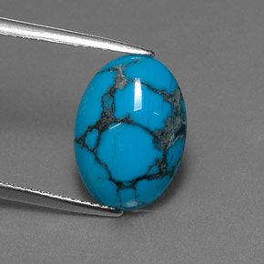 Turquesa azul natural de 3,74 ct, corte óvalo, opaco