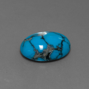 Turquesa azul natural de 3,74 ct, corte óvalo, opaco