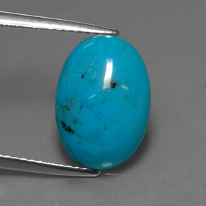 Turquesa azul natural de 3,93 ct, corte óvalo, opaco