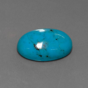 Turquesa azul natural de 3,93 ct, corte óvalo, opaco