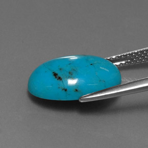 Turquesa azul natural de 3,93 ct, corte óvalo, opaco