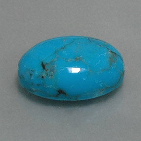 Turquesa azul natural de 3,95 ct, corte óvalo, opaco