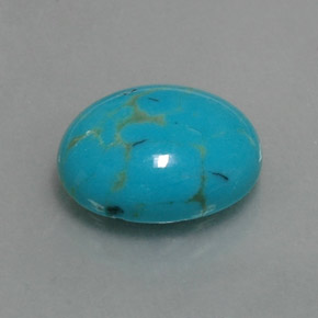 Turquesa azul natural de 3,06 ct, corte óvalo, opaco