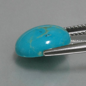Turquesa azul natural de 3,06 ct, corte óvalo, opaco