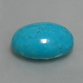 Turquesa azul natural de 3,69 ct, corte óvalo, opaco
