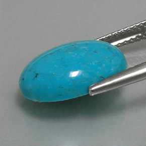Turquesa azul natural de 3,69 ct, corte óvalo, opaco