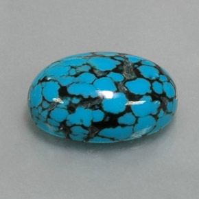 Turquesa azul natural de 3,92 ct, corte óvalo, opaco