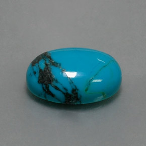 Turquesa azul natural de 3,83 ct, corte óvalo, opaco