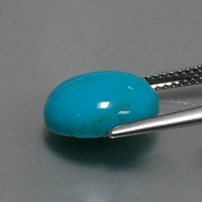 Turquesa Azul natural de 4.03 ct, Corte Óvalo, Opaco