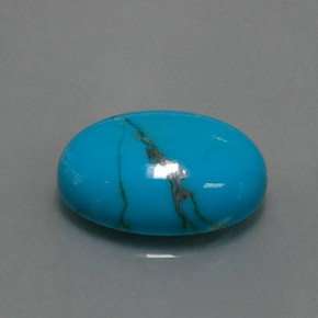 Turquesa azul natural de 3,78 ct, corte óvalo, opaco