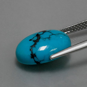 Turquesa Azul natural de 3.89 ct, Corte Óvalo, Opaco