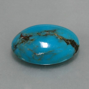 Turquesa azul natural de 4,14 ct, corte óvalo, opaco