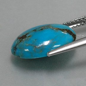Turquesa azul natural de 4,14 ct, corte óvalo, opaco