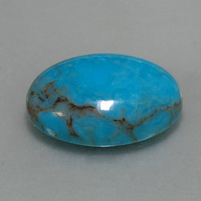 Turquesa azul natural de 3,97 ct, corte óvalo, opaco