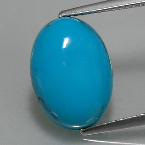 Turquesa Azul natural de 4.88 ct, Corte Óvalo, Opaco