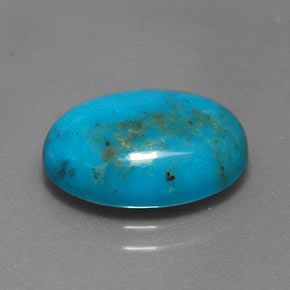 Turquesa azul natural de 4,40 ct, corte óvalo, opaco