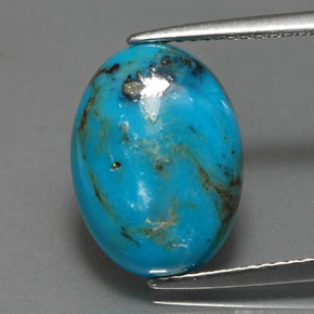 Turquesa Azul natural de 4.57 ct, Corte Óvalo, Opaco