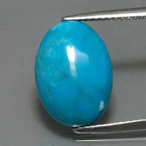 Turquesa azul natural de 4,37 ct, corte óvalo, opaco