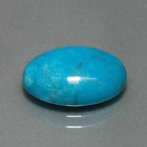 Turquesa azul natural de 4,37 ct, corte óvalo, opaco