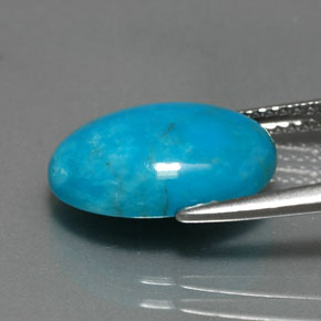 Turquesa azul natural de 4,37 ct, corte óvalo, opaco