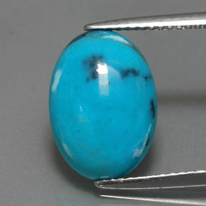 Turquesa azul natural de 3,86 ct, corte óvalo, opaco