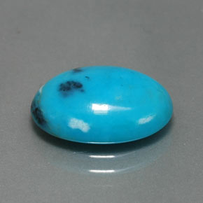Turquesa azul natural de 3,86 ct, corte óvalo, opaco
