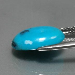 Turquesa azul natural de 3,86 ct, corte óvalo, opaco