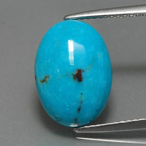 Turquesa azul natural de 4,22 ct, corte óvalo, opaco