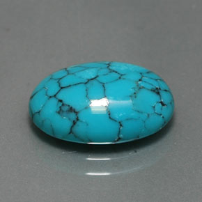 Turquesa azul natural de 3,96 ct, corte óvalo, opaco