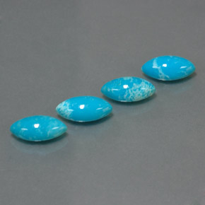 Gemas de turquesa azul natural de  ct, marquesa, opaco