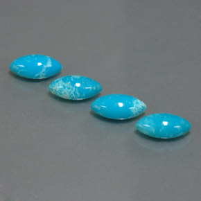 Gemas de turquesa azul natural de  ct, marquesa, opaco