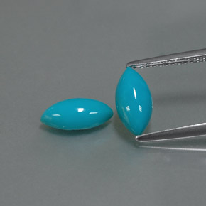 Gemas de turquesa azul natural de  ct, marquesa, opaco