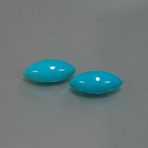 Gemas de turquesa azul natural de  ct, marquesa, opaco